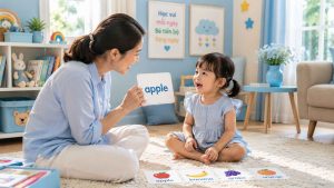 Mẹ dạy bé học bằng Flashcard