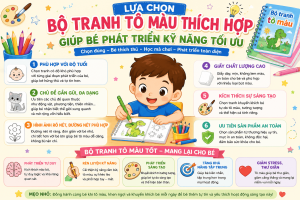 Lựa chọn bộ tranh tô màu thích hợp giúp bé phát triển kỹ năng tối ưu.
