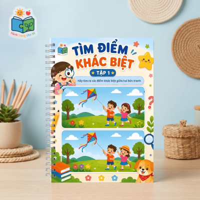 Bộ Tranh Tìm Điểm Khác Biệt Cho Bé – Trò Chơi Luyện Quan Sát, Tập Trung & Tư Duy Tập 1
