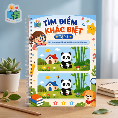 Bộ Tranh Tìm Điểm Khác Biệt Cho Bé – Trò Chơi Luyện Quan Sát, Tập Trung & Tư Duy Tập 3