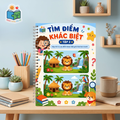 Bộ Tranh Tìm Điểm Khác Biệt Cho Bé – Trò Chơi Luyện Quan Sát, Tập Trung & Tư Duy Tập 2